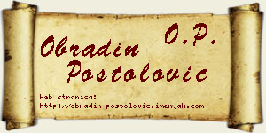 Obradin Postolović vizit kartica